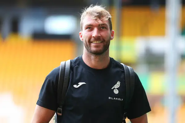 stock image Jack Stacey of Norwich City arrives at Carrow Road prior to the Sky Bet Championship match Norwich City vs Blackburn Rovers at Carrow Road, Norwich, United Kingdom, 17th August 2024