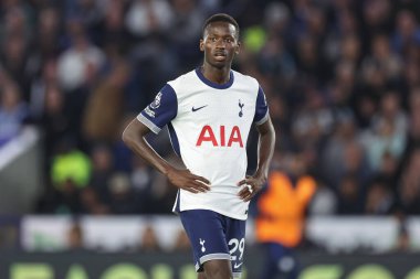 Pape Matar Sarr of Tottenham Hotspur during the Premier League match Leicester City vs Tottenham Hotspur at King Power Stadium, Leicester, United Kingdom, 19th August 2024 clipart