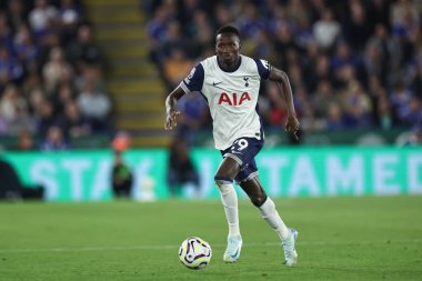 Pape Matar Sarr of Tottenham Hotspur in action during the Premier League match Leicester City vs Tottenham Hotspur at King Power Stadium, Leicester, United Kingdom, 19th August 2024 clipart