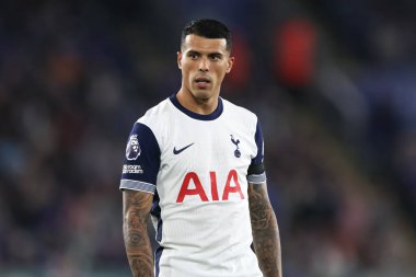 Tottenham Hotspur 'dan Pedro Porro Premier League maçı sırasında Leicester City, King Power Stadyumu' nda Tottenham Hotspur 'a karşı, 19 Ağustos 2024