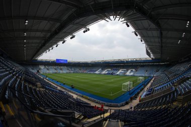 King Power Stadyumu 'nun, Premier League maçı öncesinde King Power Stadyumu' nda Leicester City ile Tottenham Hotspur maçının genel görüntüsü, 19 Ağustos 2024