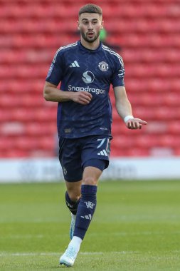 Manchester United 'dan Ruben Curley Bristol Street Motors Kupası maçında Barnsley, Manchester United U21' e karşı Oakwell, Barnsley, Birleşik Krallık, 20 Ağustos 2024