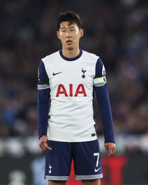 Tottenham Hotspur 'dan Son Heung-min Premier Lig maçı sırasında Leicester City, King Power Stadyumu' nda Tottenham Hotspur 'a karşı, 19 Ağustos 2024