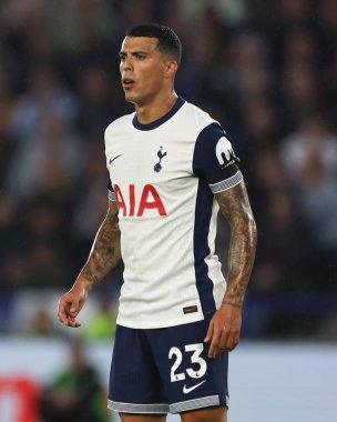 Tottenham Hotspur 'dan Pedro Porro Premier League maçı sırasında Leicester City, King Power Stadyumu' nda Tottenham Hotspur 'a karşı, 19 Ağustos 2024