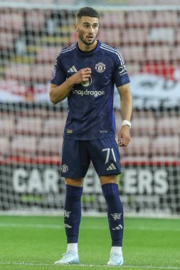 Manchester United 'dan Ruben Curley Bristol Street Motors Kupası maçında Barnsley, Manchester United U21' e karşı Oakwell, Barnsley, Birleşik Krallık, 20 Ağustos 2024