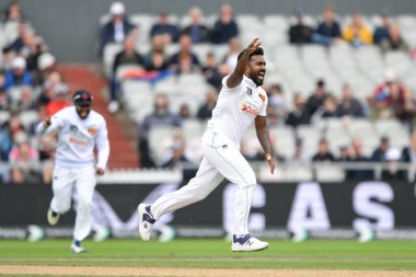 Sri Lanka 'dan Asitha Fernando 22 Ağustos 2024' te Old Trafford, Manchester, İngiltere 'de düzenlenen 1. Rothesay Test Maçı 2.
