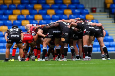 Leigh Leopards ve Londra Broncos oyuncuları, 25 Ağustos 2024 'te Plough Lane, Wimbledon, İngiltere' de oynanan 23.