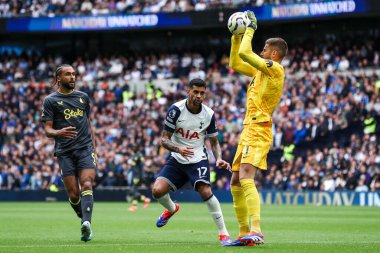 Tottenham Hotspur 'dan Guglielmo Vicario, Premier League maçında Tottenham Hotspur' a karşı Everton 'da Tottenham Hotspur Stadyumu' nda 24 Ağustos 2024 'te bir kurtarış yaptı.