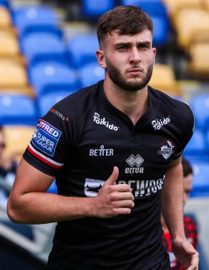 Londra Broncos takımından Josh Rourke, 25 Ağustos 2024 'te Plough Lane, Wimbledon, İngiltere' de oynanan 23.