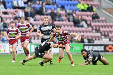 Wigan Warriors 'dan Jai Field, 25 Ağustos 2024' te İngiltere 'nin Wigan Stadyumu' nda oynanan 23. Betfred Süper Lig karşılaşmasında öne geçti.