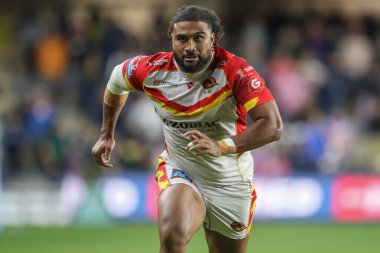 Katalan Ejderhaları 'ndan Chris Satae 23. Betfred Süper Lig karşılaşmasında Leeds Gergedan ve Ejderhalar' a karşı Headingley Stadyumu, Leeds, İngiltere, 23 Ağustos 2024