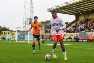 Blackpool takımından Ashley Fletcher, 24 Ağustos 2024 'te Cambridge, Cambridge' deki Abbey Stadyumu 'nda oynanan Cambridge United-Blackpool maçında maç yapıyor.