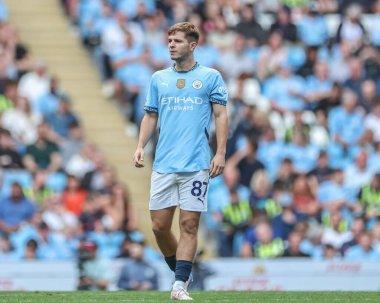 Manchester City - Ipswich Town Premier League maçı sırasında Manchester City maçında James McAtee Etihad Stadyumu, Manchester, İngiltere, 24 Ağustos 2024