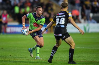 Warrington Wolves takımının oyuncusu Josh Drinkwater, 23 Ağustos 2024 'te oynanan Betfred Süper Lig karşılaşmasında Castleford Tigers ve Warrington Wolves' a karşı The Mend-A-Hose Jungle, Castleford, Birleşik Krallık, 23 Ağustos 2024