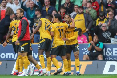 Wolverhampton Wanderers 'dan Matheus Cunha, 25 Ağustos 2024 tarihinde İngiltere' nin Molineux, Wolverhampton, İngiltere 'de oynanan Premier League maçında Wolverhampton Wanderers ile Chelsea maçında 1-1 kazanma golünü kutluyor.
