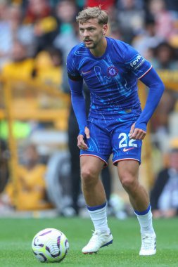 Chelsea 'den Kiernan Dewsbury-Hall Premier League maçında Wolverhampton Wanderers Chelsea' ye karşı Molineux, Wolverhampton, Birleşik Krallık, 25 Ağustos 2024