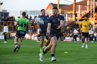 Warrington Wolves takımından Danny Walker, 23 Ağustos 2024 'te oynanan Betfred Süper Lig karşılaşması öncesi ısınma maçında Castleford Tigers, Warrington Wolves' a karşı The Mend-A-Hose Jungle, Castleford, İngiltere, 23 Ağustos 2024