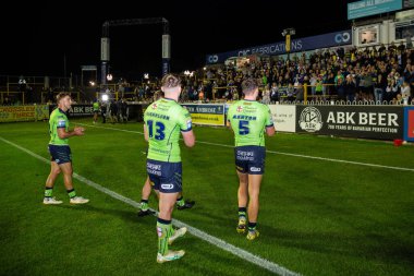 Warrington Wolves oyuncuları, 23 Ağustos 2024 'te İngiltere' nin Castleford-A-Hose Jungle, Castleford, İngiltere 'de oynanan 23.