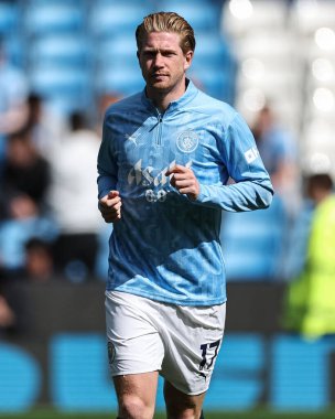 Manchester City 'den Kevin De Bruyne Premier League maçında ısınma turunda Manchester City, Etihad Stadyumu' nda Ipswich Town 'a karşı 24 Ağustos 2024