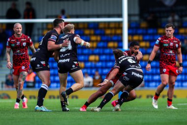 Londra Broncos takımından Jack Campagnolo, 25 Ağustos 2024 'te Plough Lane, Wimbledon, İngiltere' de oynanan 23.