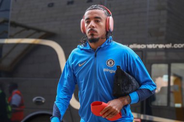Chelsea 'den Malo Gusto, Premier Lig karşılaşmasında Wolverhampton Wanderers' a karşı Chelsea 'ye karşı 25 Ağustos 2024' te Molineux, Wolverhampton, Birleşik Krallık 'ta geldi.