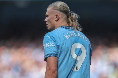 Manchester City, Etihad Stadyumu 'nda oynanan Premier League maçında Manchester City - Ipswich Town maçında Manchester City' den Erling Haaland 'ın tişörtü, 24 Ağustos 2024