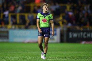 Warrington Wolves 'tan Cai Taylor-Wray Betfred Süper Lig 23. Raundunda Castleford Tigers, Warrington Wolves' a karşı The Mend-A-Hose Jungle, Castleford, Birleşik Krallık, 23 Ağustos 2024
