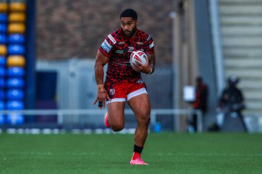 Leopar Leoparlar takımından Ricky Leutele, 25 Ağustos 2024 'te Plough Lane, Wimbledon, İngiltere' de oynanan 23.