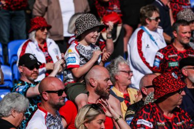 Leigh Leopards taraftarları takımı 25 Ağustos 2024 'te Plough Lane, Wimbledon, İngiltere' de oynanan Betfred Süper Lig 23.