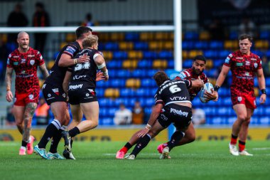 Londra Broncos takımından Jack Campagnolo, 25 Ağustos 2024 'te Plough Lane, Wimbledon, İngiltere' de oynanan 23.