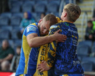 Leeds Rhinos takımından Jarrod OConnor, 23 Ağustos 2024 'te Leeds Stadyumu, Leeds, İngiltere' de oynanan Betfred Süper Lig 23. Raundda oynanan Leeds Gergedan-Catalans maçında ısındı.
