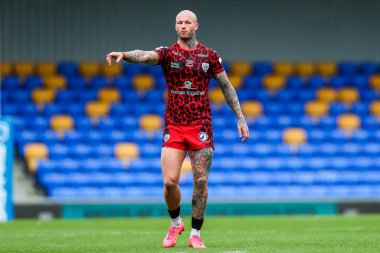 Leigh Leopar takımından Zak Hardaker, 25 Ağustos 2024 'te Plough Lane, Wimbledon, İngiltere' de oynanan Betfred Süper Lig 23. Maçı 'nda takım talimatlarını verdi. 