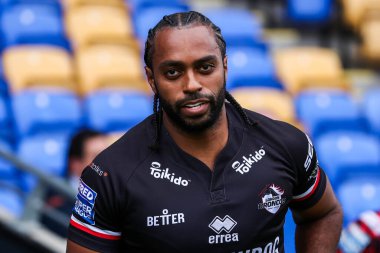 Londra Broncos takımından Iliess Macani, 25 Ağustos 2024 'te Plough Lane, Wimbledon, İngiltere' de oynanan 23. 