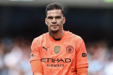 Manchester City 'den Ederson Premier League maçı sırasında Manchester City, Etihad Stadyumu' nda Ipswich Town 'a karşı, 24 Ağustos 2024
