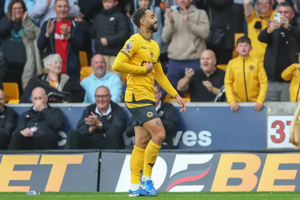 Wolverhampton Wanderers 'dan Matheus Cunha, 25 Ağustos 2024 tarihinde İngiltere' nin Molineux, Wolverhampton, İngiltere 'de oynanan Premier League maçında Wolverhampton Wanderers ile Chelsea maçında 1-1 kazanma golünü kutluyor.
