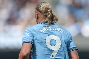 Manchester City, Etihad Stadyumu 'nda oynanan Premier League maçında Manchester City - Ipswich Town maçında Manchester City' den Erling Haaland 'ın tişörtü, 24 Ağustos 2024