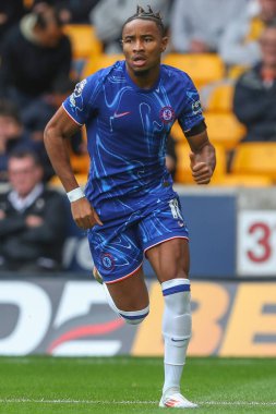 Chelsea 'den Christopher Nkunku Premier Lig karşılaşmasında Wolverhampton Wanderers Chelsea' ye karşı Molineux, Wolverhampton, Birleşik Krallık, 25 Ağustos 2024