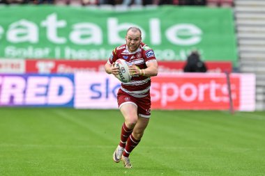 Wigan Warriors takımından Liam Marshall, 25 Ağustos 2024 'te İngiltere' nin Wigan Stadyumu 'nda oynanan 23. Betfred Süper Lig karşılaşmasında öne geçti.