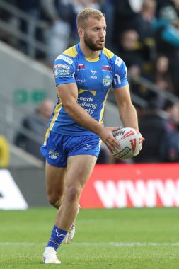 Leeds Rhinos takımından Jarrod OConnor, 23 Ağustos 2024 'te Leeds Stadyumu, Leeds, İngiltere' de oynanan Betfred Süper Lig 23. Raundda oynanan Leeds Gergedan-Catalans maçında ısındı.