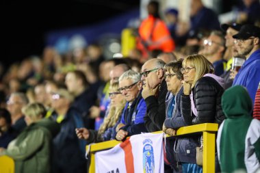 Warrington Wolves taraftarları 23. Betfred Süper Lig karşılaşmasında Castleford Tigers, Warrington Wolves 'a karşı The Mend-A-Hose Jungle, Castleford, Birleşik Krallık, 23 Ağustos 2024