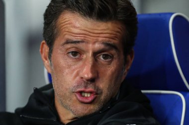 Marco Silva, Carabao Kupası karşılaşmasında Fulham teknik direktörü Birmingham City ile Fulham arasında 27 Ağustos 2024 'te St Andrews, Birmingham, İngiltere' de oynanan karşılaşma sırasında