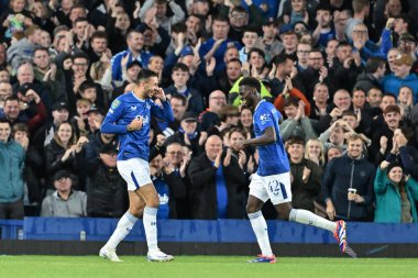 Everton 'dan Dwight McNeil, 27 Ağustos 2024' te İngiltere 'nin Liverpool kentinde Goodison Park' ta oynanan Everton-Doncaster maçında Everton karşısında 1-0 kazanmayı hedefliyor.