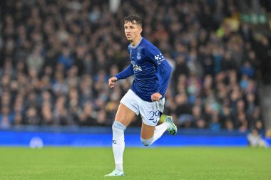 Everton 'dan Jesper Lindstrm Carabao Kupası maçı sırasında Everton, Doncaster Rovers' a karşı Goodison Park, Liverpool, Birleşik Krallık, 27 Ağustos 2024
