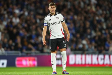 Carabao Kupası karşılaşmasında Fulham 'dan Tom Cairney, Birmingham City' ye karşı St Andrews, Birmingham, Birleşik Krallık, 27 Ağustos 2024
