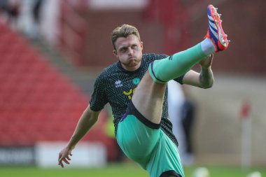 Sheffield United takımından Harry Souttar Carabao Kupası maçında ısınma turunda Barnsley-Sheffield United 'a karşı Oakwell, Barnsley, Birleşik Krallık' ta 27 Ağustos 2024