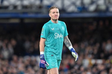 Everton 'dan Jordan Pickford Carabao Kupası maçı sırasında Everton, Doncaster Rovers' a karşı Goodison Park, Liverpool, Birleşik Krallık, 27 Ağustos 2024