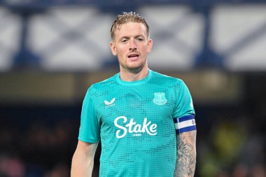 Everton 'dan Jordan Pickford Carabao Kupası maçı sırasında Everton, Doncaster Rovers' a karşı Goodison Park, Liverpool, Birleşik Krallık, 27 Ağustos 2024