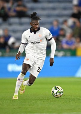 Tranmere Rovers 'dan Omari PATRICK, 27 Ağustos 2024' te King Power Stadyumu 'nda Leicester City - Tranmere Rovers maçında topla saldırıyor.