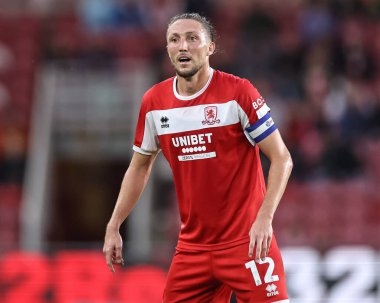 Middlesbrough 'dan Luke Ayling, Middlesbrough - Stoke City maçı sırasında Riverside Stadyumu, Middlesbrough, Birleşik Krallık, 27 Ağustos 2024