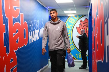 Blackpool 'dan Ashley Fletcher, İngiltere' nin Blackburn kentinde, Blackburn Park 'ta oynanan Blackburn Rovers - Blackpool Carabao Kupası karşılaşması öncesinde geldi.